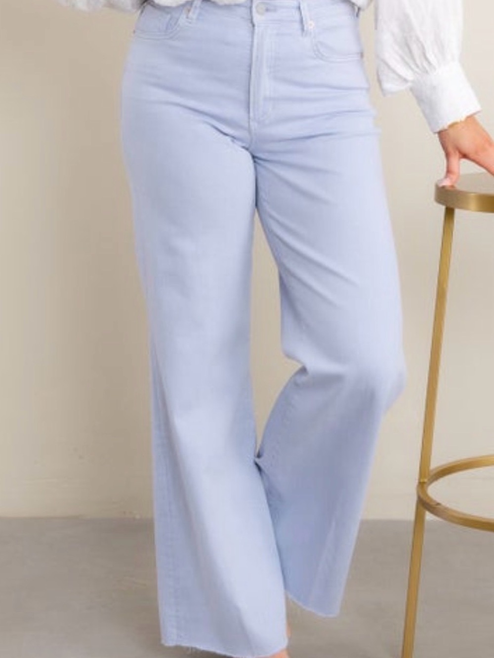 Dear John Pastel Light Blue Wide Leg Jeans